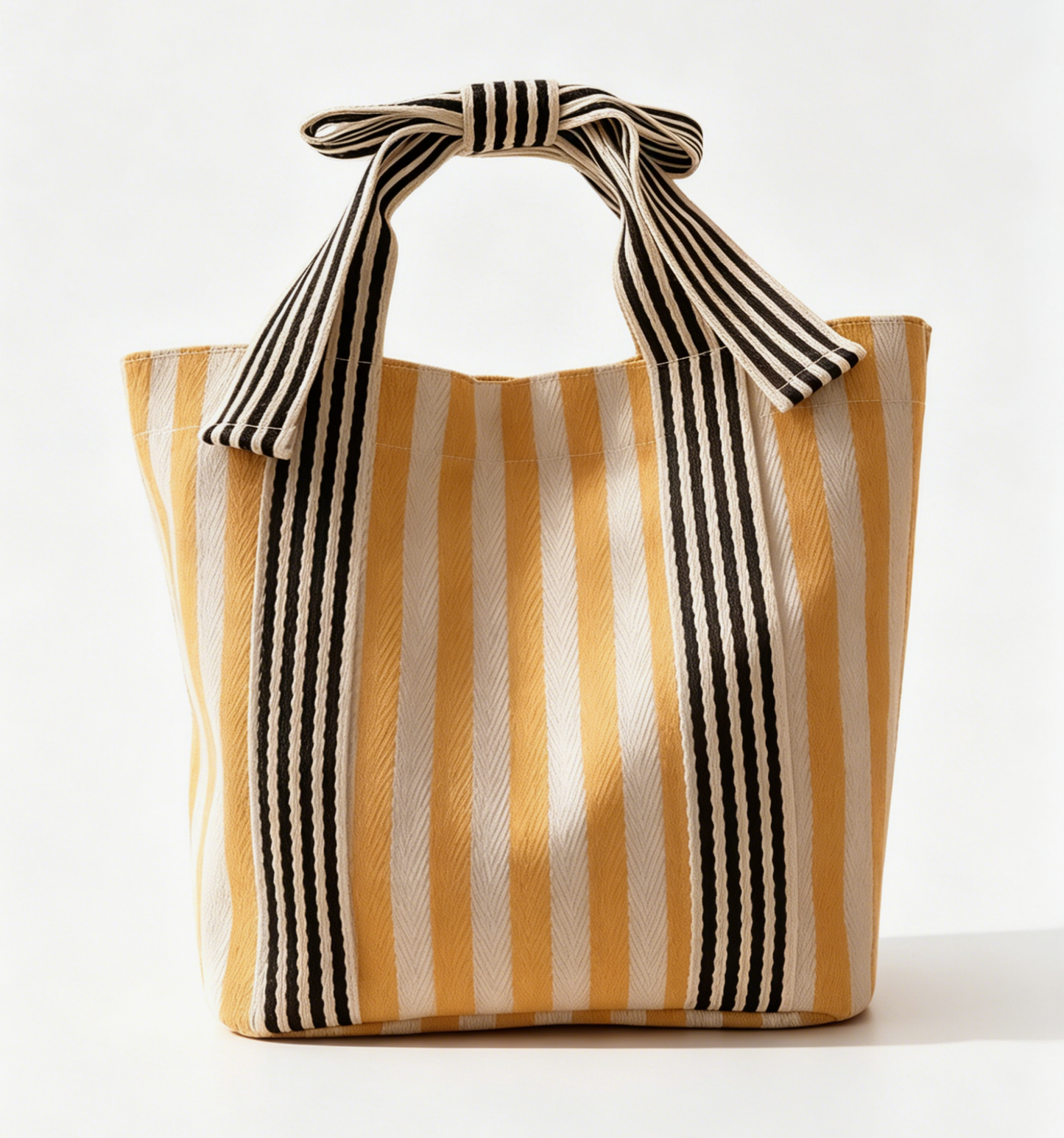 Yellow Striped Tote Bag