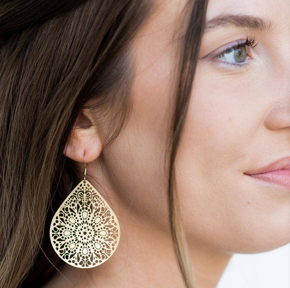 Gold Pendant Earrings