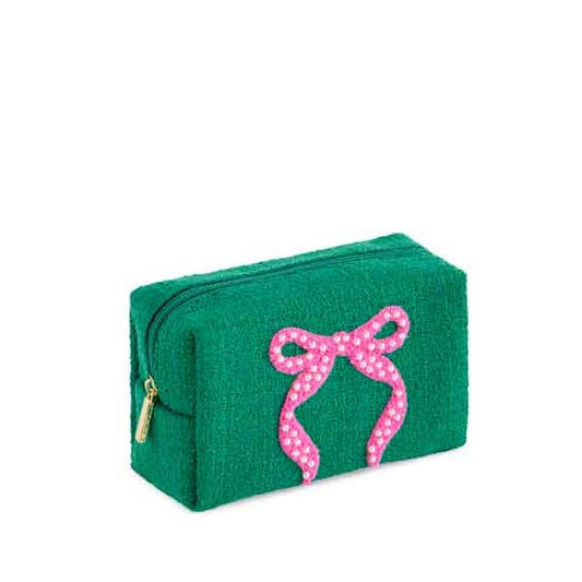 Green Mara Bow Small Zip Pouch