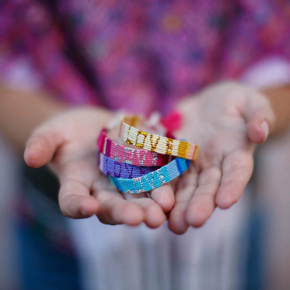 Atitlan Love Bracelet - Red and Pink