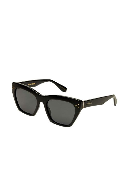 Polished Black Grey Park Ave Sunglasses