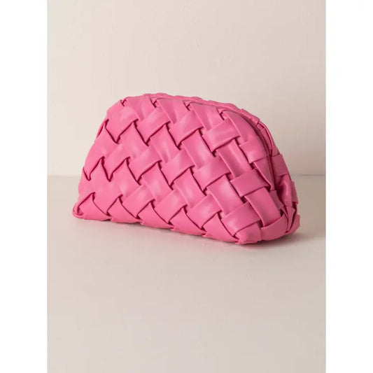 Pink  Woven Clutch
