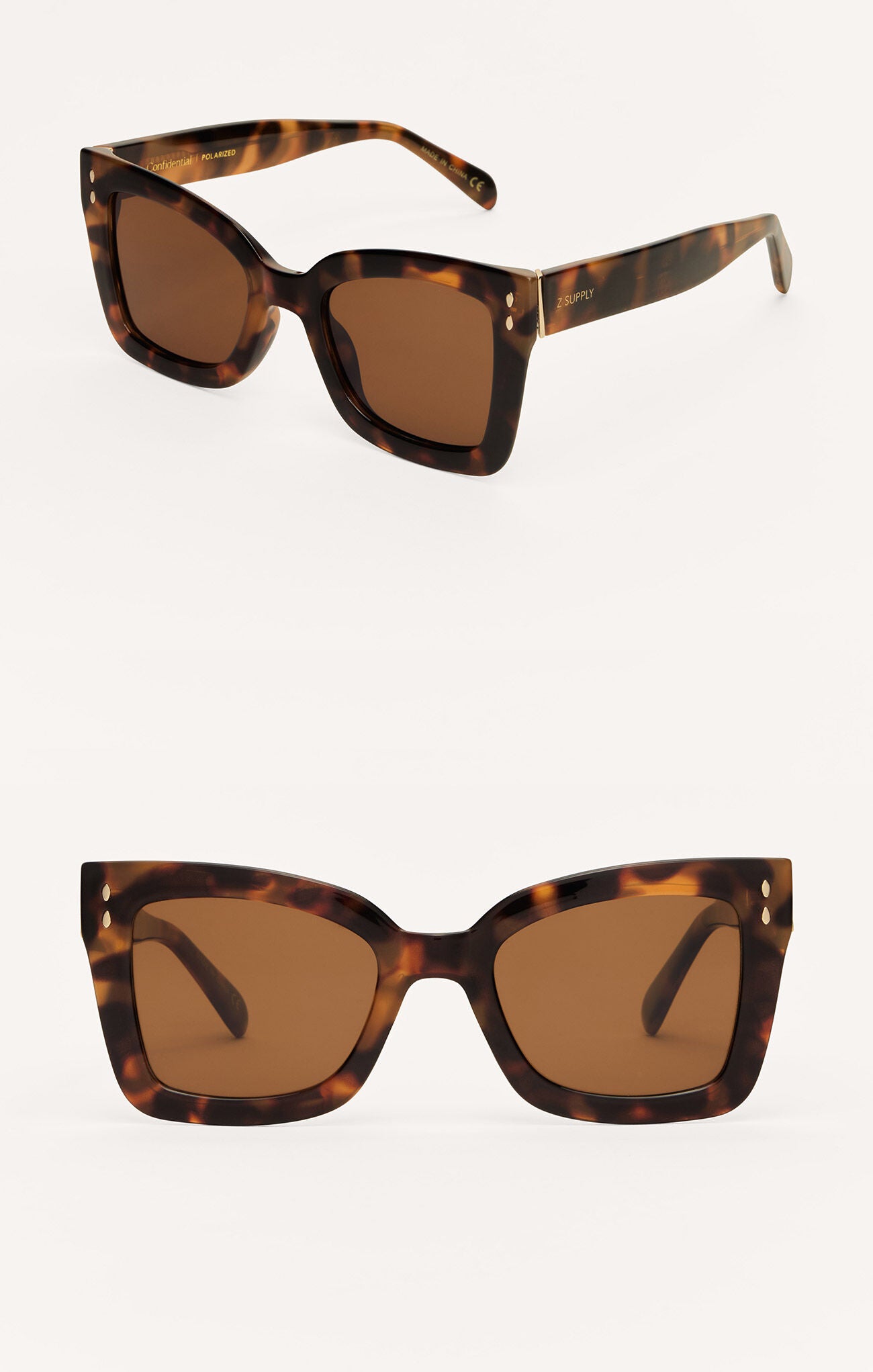 Confidential Brown Tortoise Polarized Sunglasses