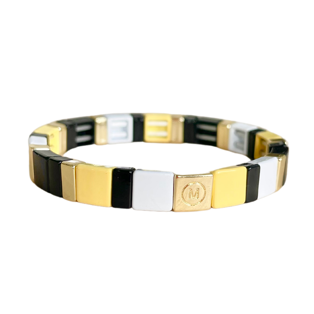 Black & Gold Tile Bracelet