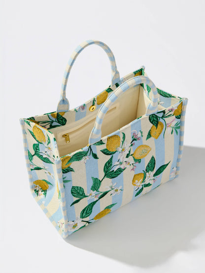 Jacquard Lemon Stripe Tote