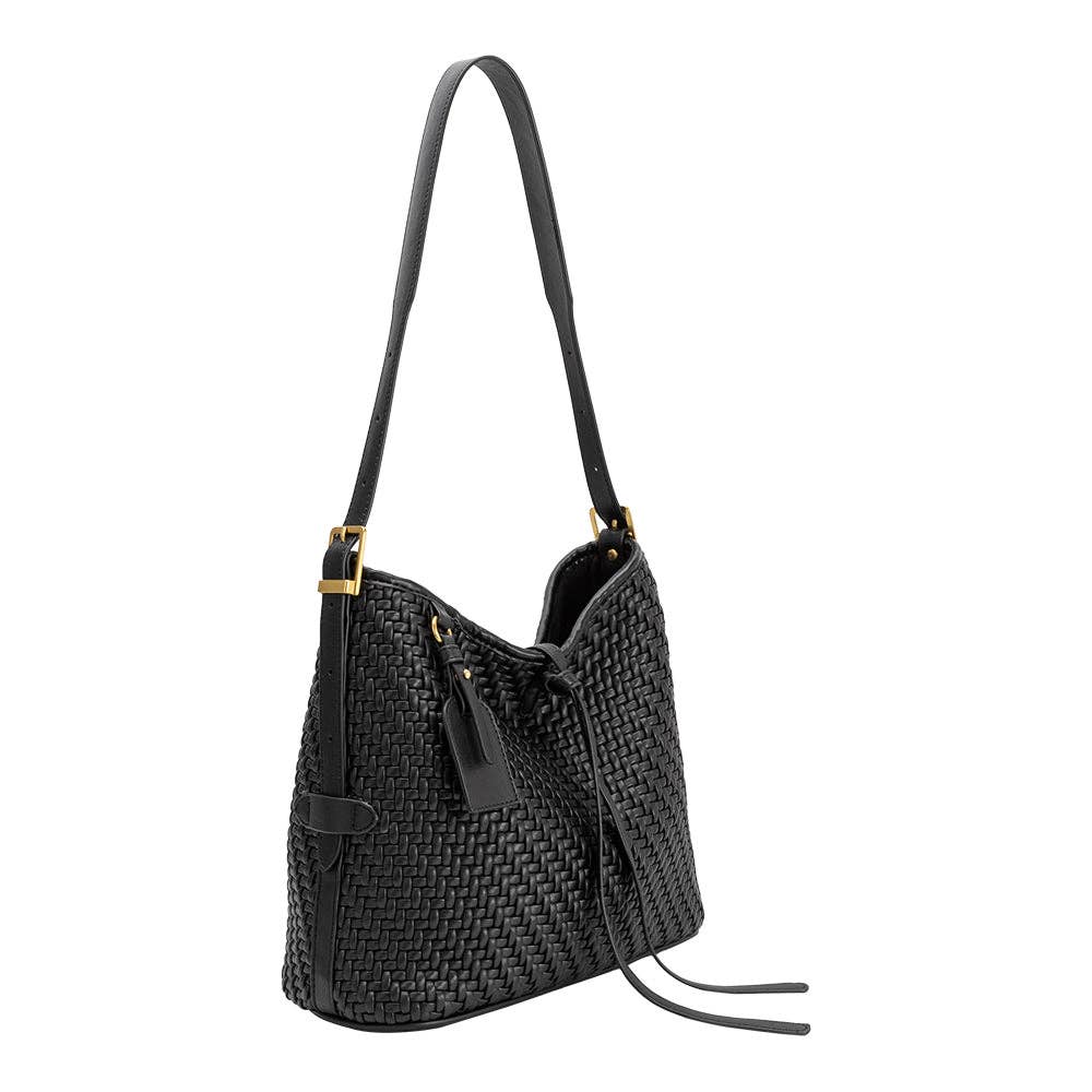 Black Recycled Vegan Leather Tote Bag