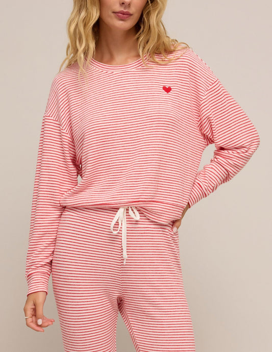 Bisous Stripe LS Top