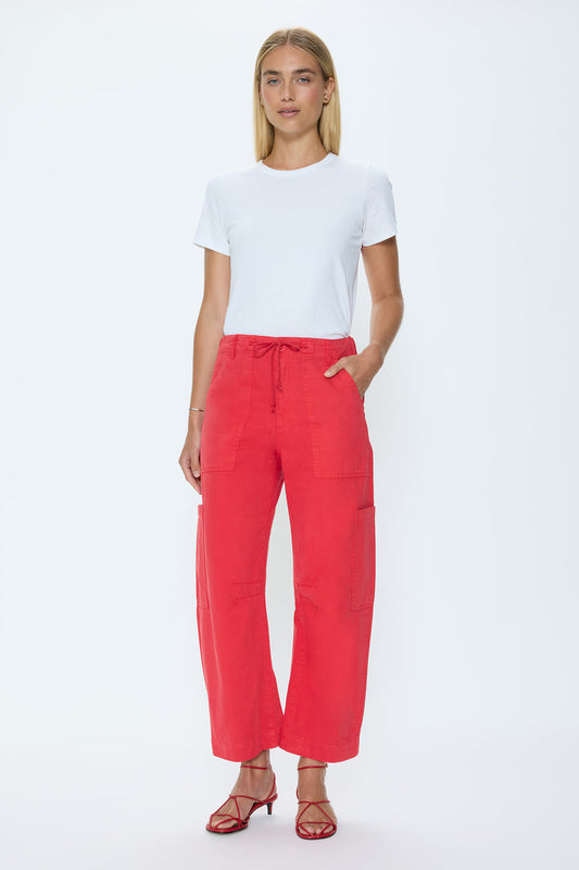 Red Sabrina Curved Utility Pants