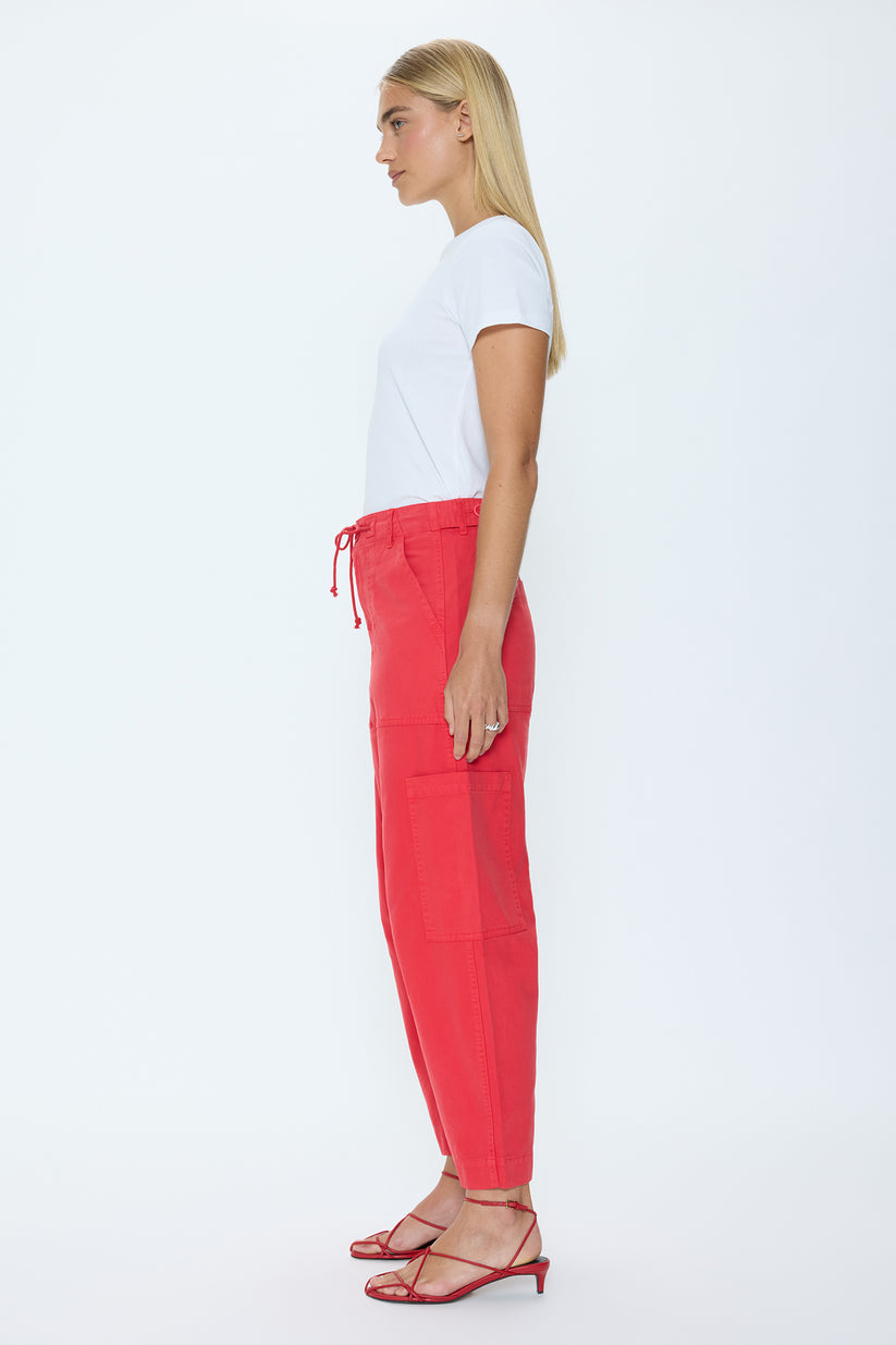 Red Sabrina Curved Utility Pants