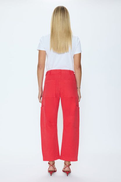 Red Sabrina Curved Utility Pants
