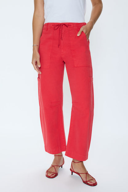 Red Sabrina Curved Utility Pants