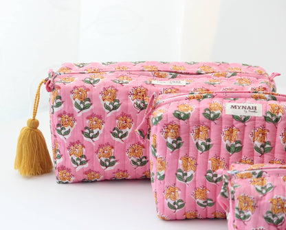 Set of 3 Bubblegum Print Travel Bag
