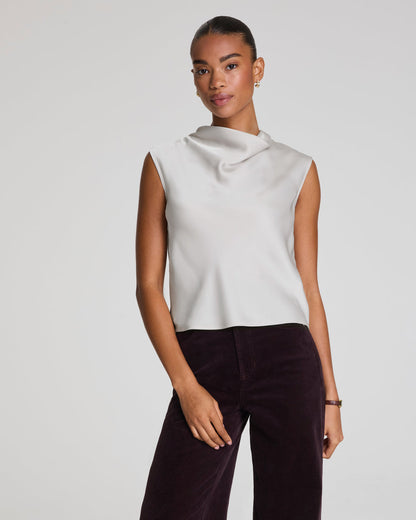 Silky Smooth Cowl Neck Sleeveless Top