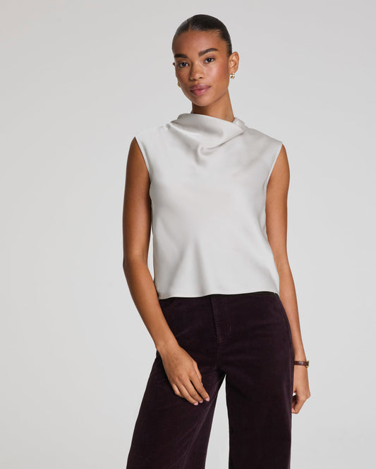 Silky Smooth Cowl Neck Sleeveless Top