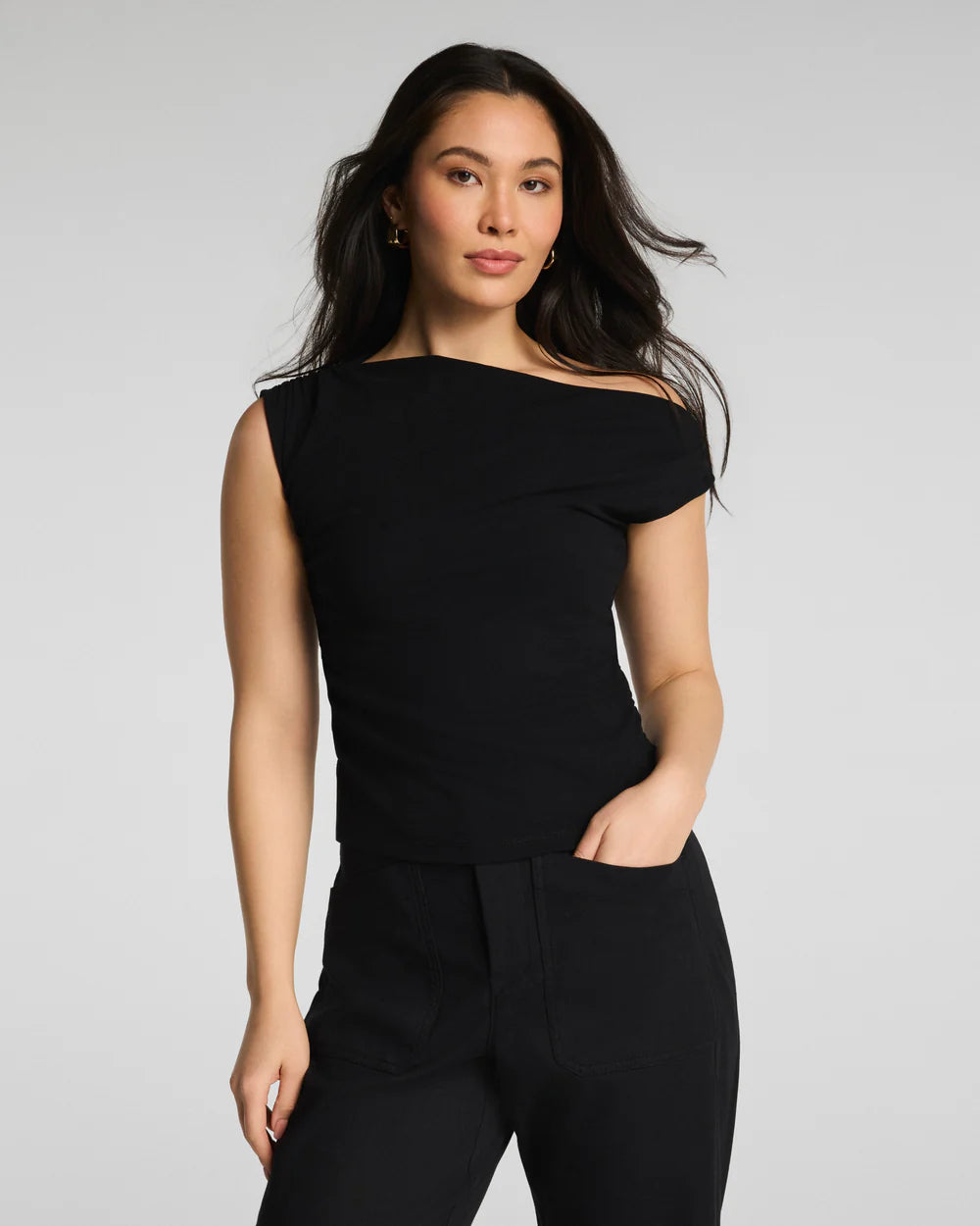Ribbed Knit Off-The-Shoulder Top