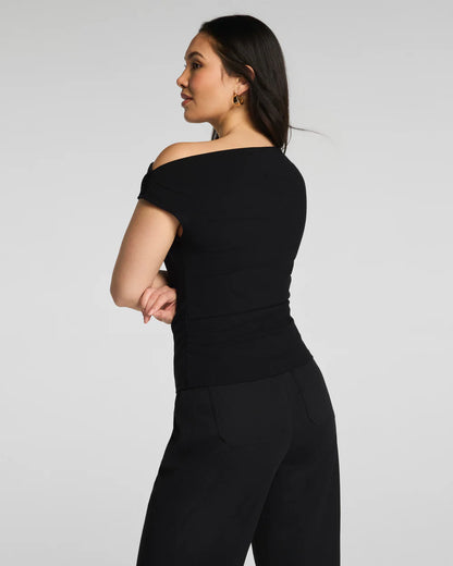 Ribbed Knit Off-The-Shoulder Top