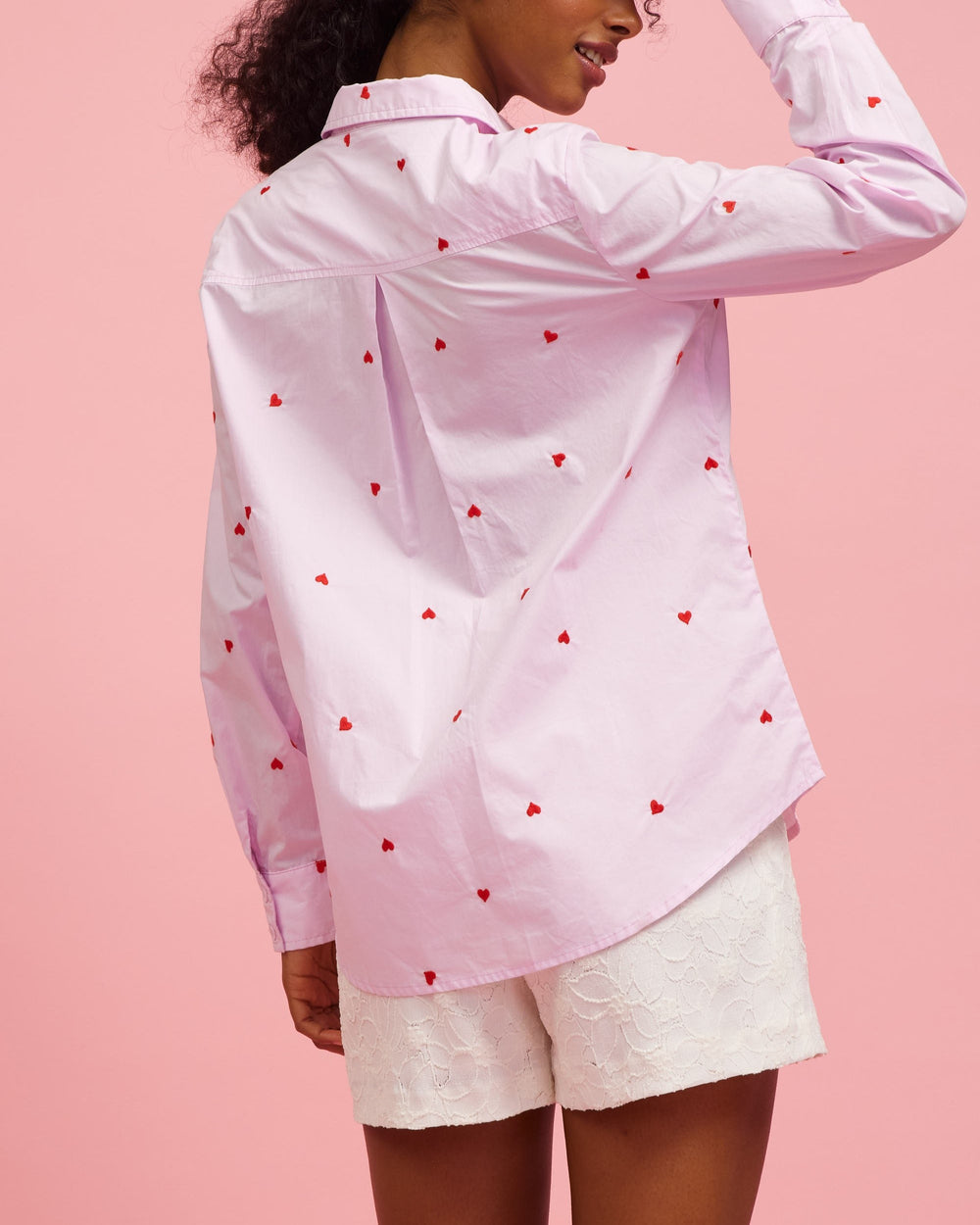 Poplin Heart Emboidroid Shirt