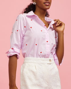 Poplin Heart Emboidroid Shirt