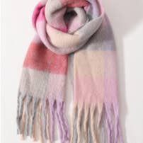 Pink Multi Block Blanket Scarf