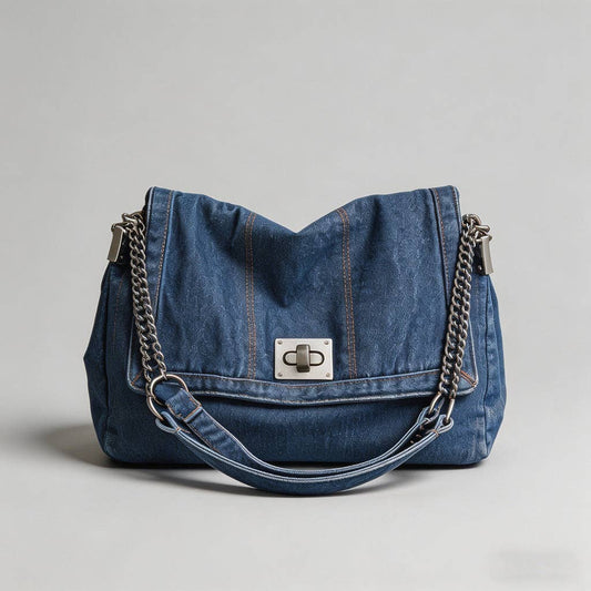 Denim Chain Shoulder Bag