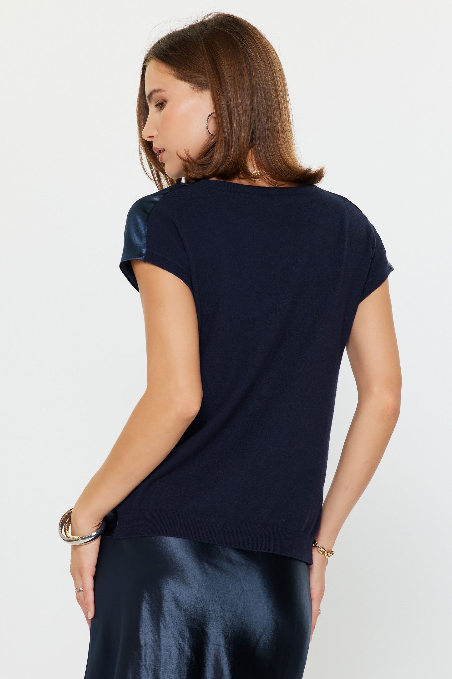 Navy Cowl Neck Shirt