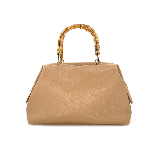 Khaki Bamboo Handle Bag