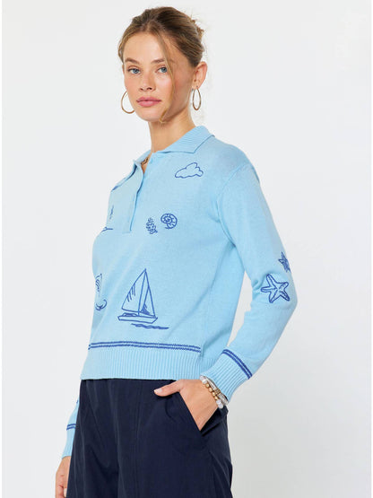 Sky Blue Nautical Sweater