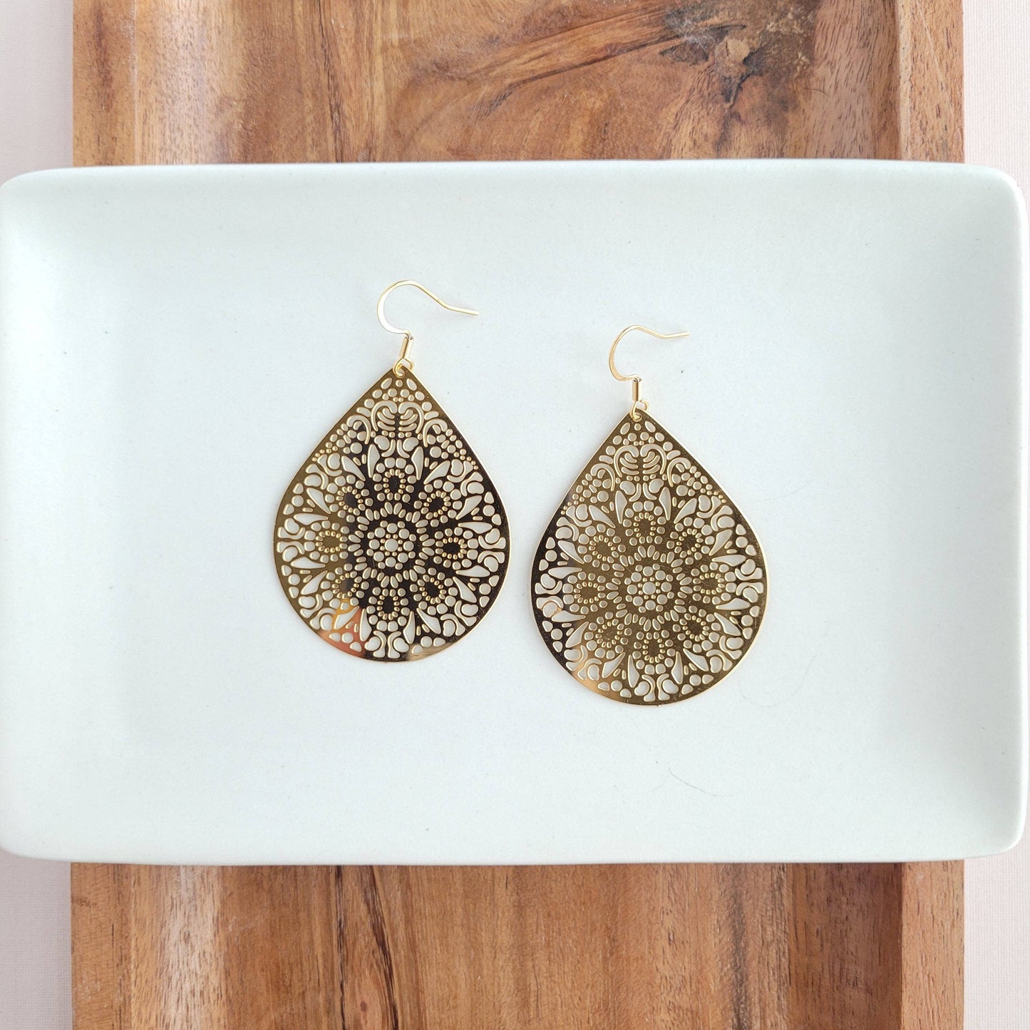 Gold Pendant Earrings