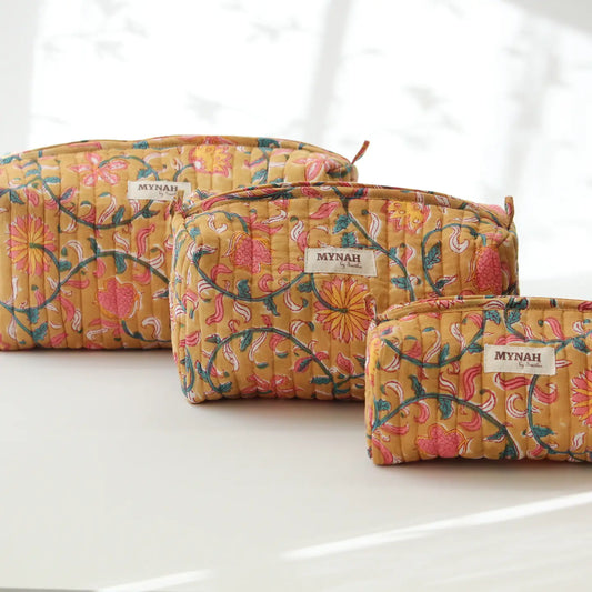 Henna Vines Print Travel/Makeup Bag-Set of 3