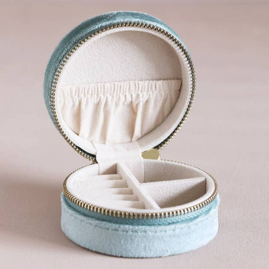 Mint Velvet Round Travel Jewelry Case