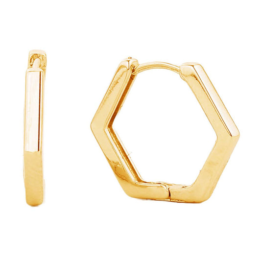Hexagon Shaped Huggie Earring