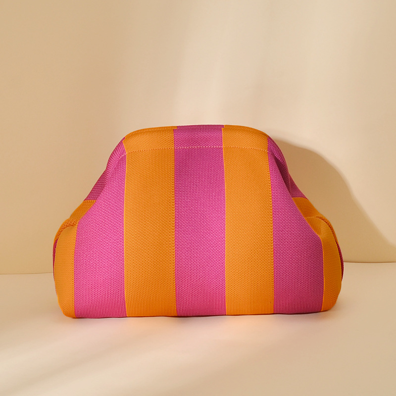 Blue Knit Clutch Bag Beach