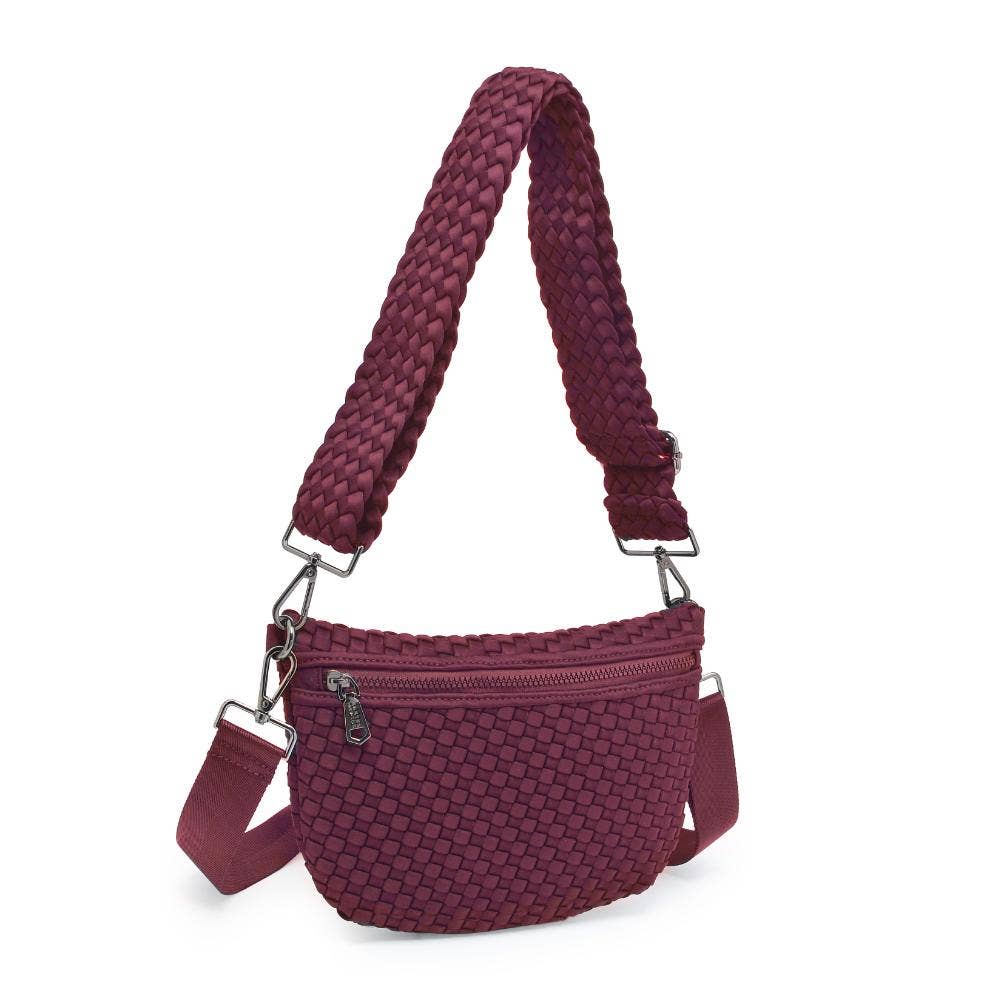 Wine Woven Neoprene Crossbody Bag