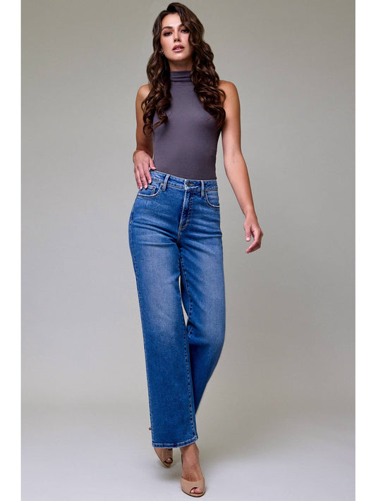 Medium Wash High Rise Classic Straight