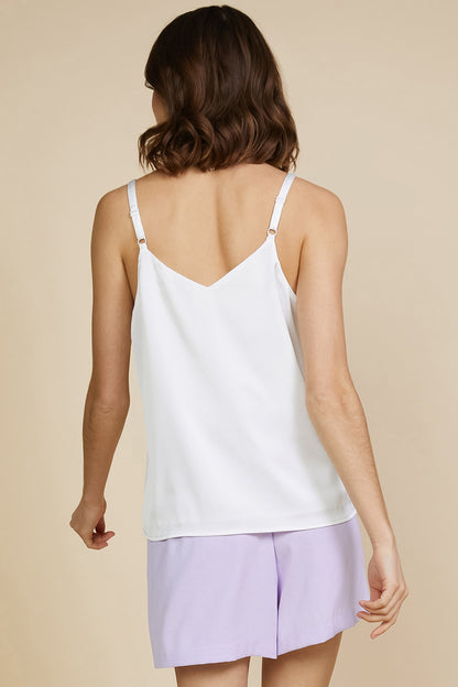 Double Strap Cami - White