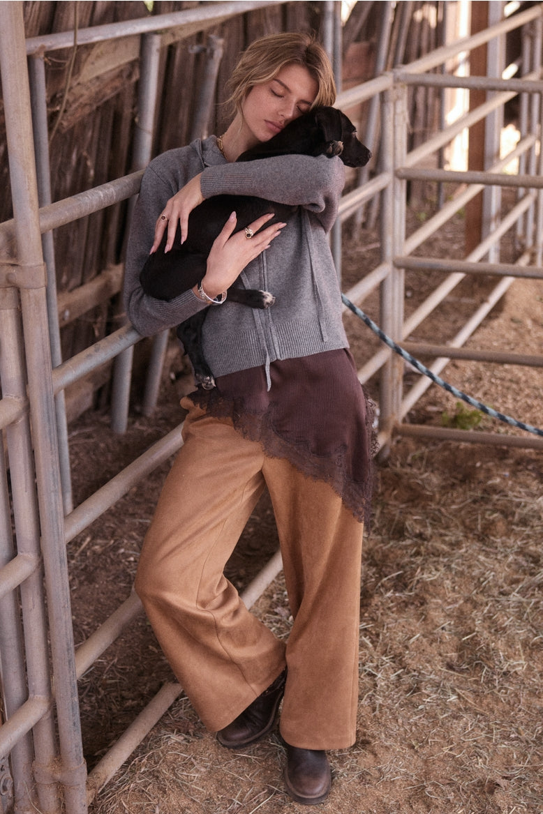 Charcoal Washable Knit Hoodie