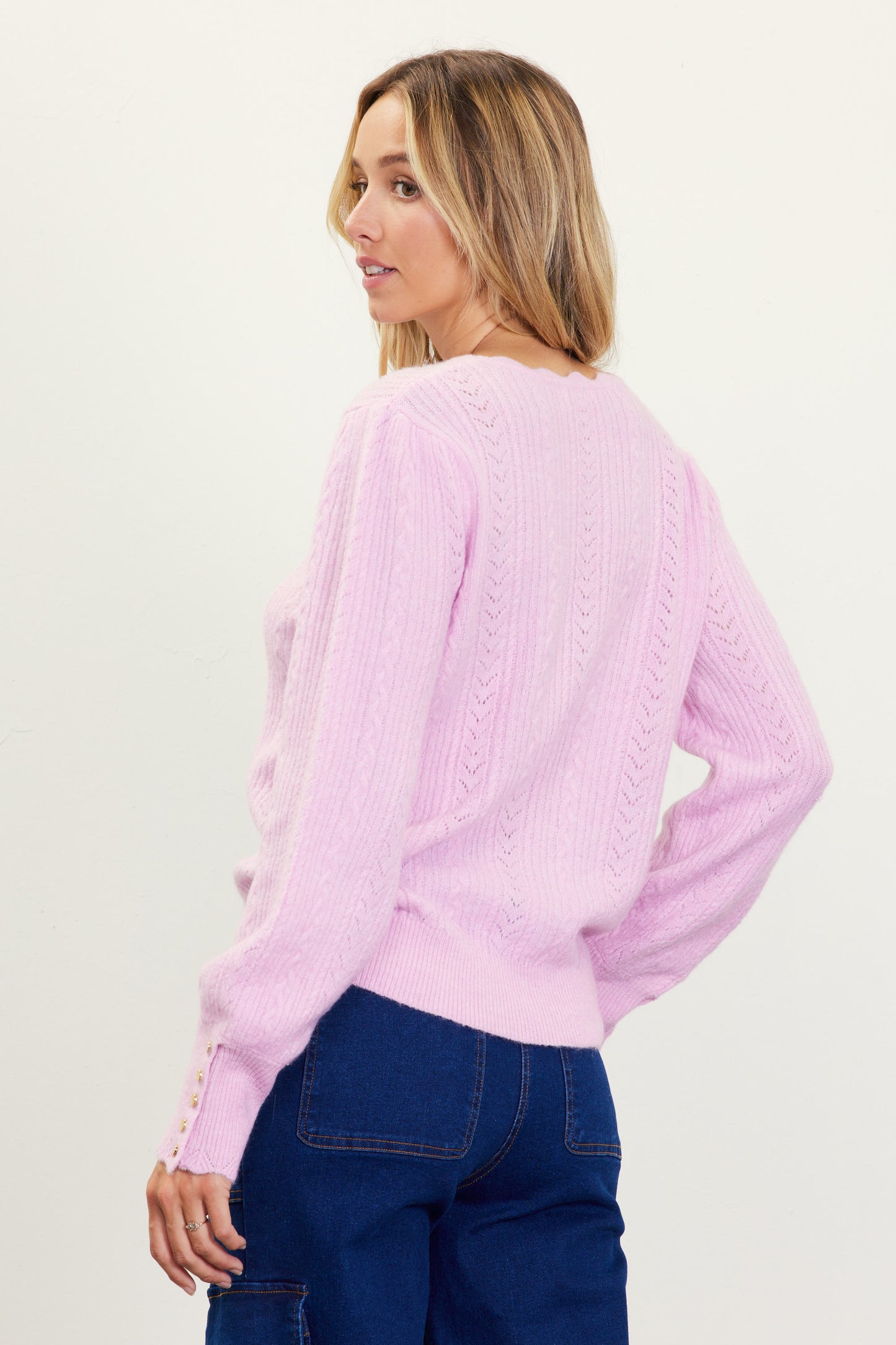 Petal Pink Cable Sweater