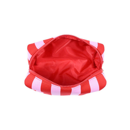 Red and Pink Stripe Cosmetic & Travel Pouch