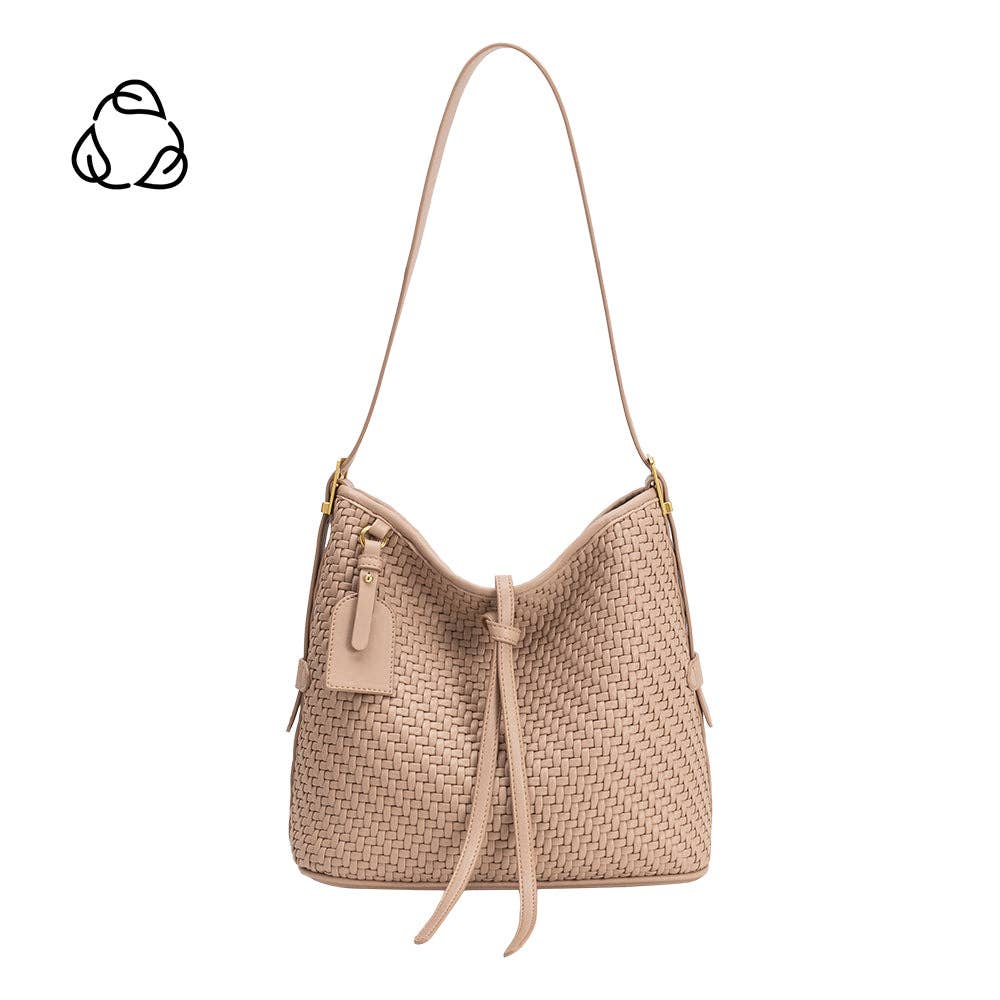 Woven Vegan Leather Tote