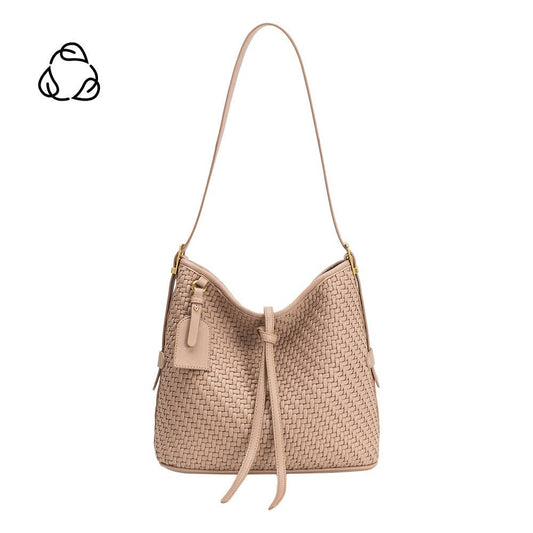 Woven Vegan Leather Tote