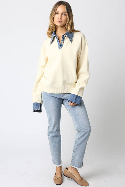 Emely Contrast Knit Top