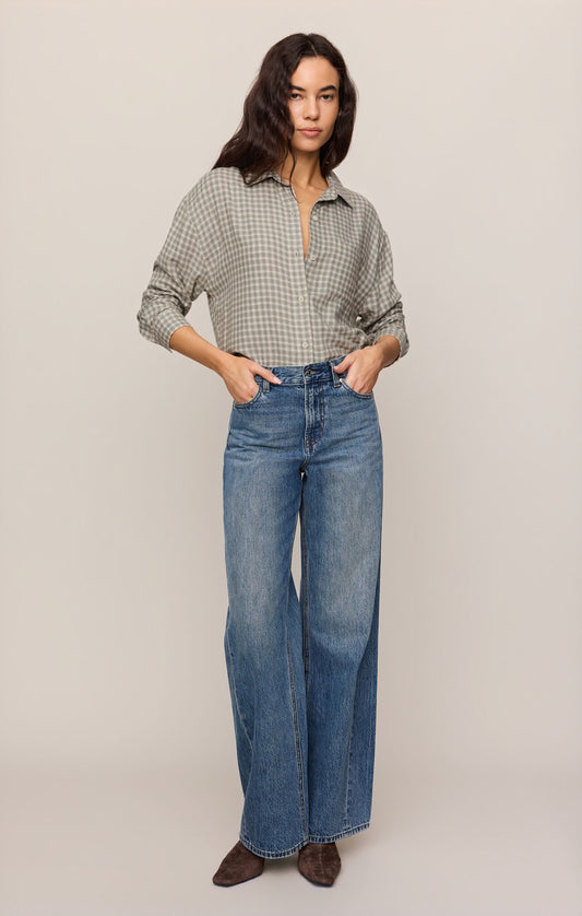 Emerald Cove River Plaid Button Up