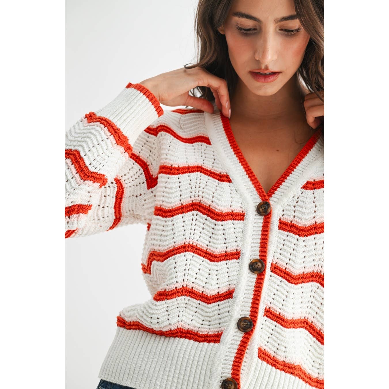 Stripe Button Up Cardigan