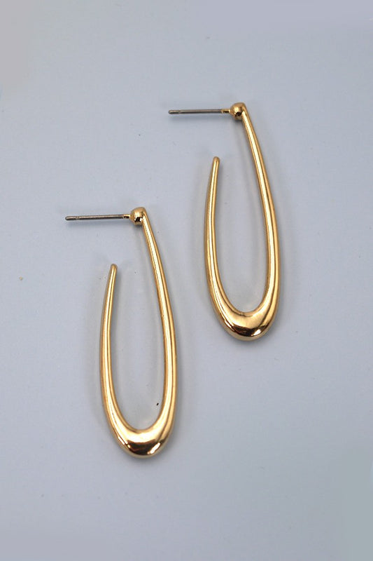 Long Tear Drop Hoop Earrings