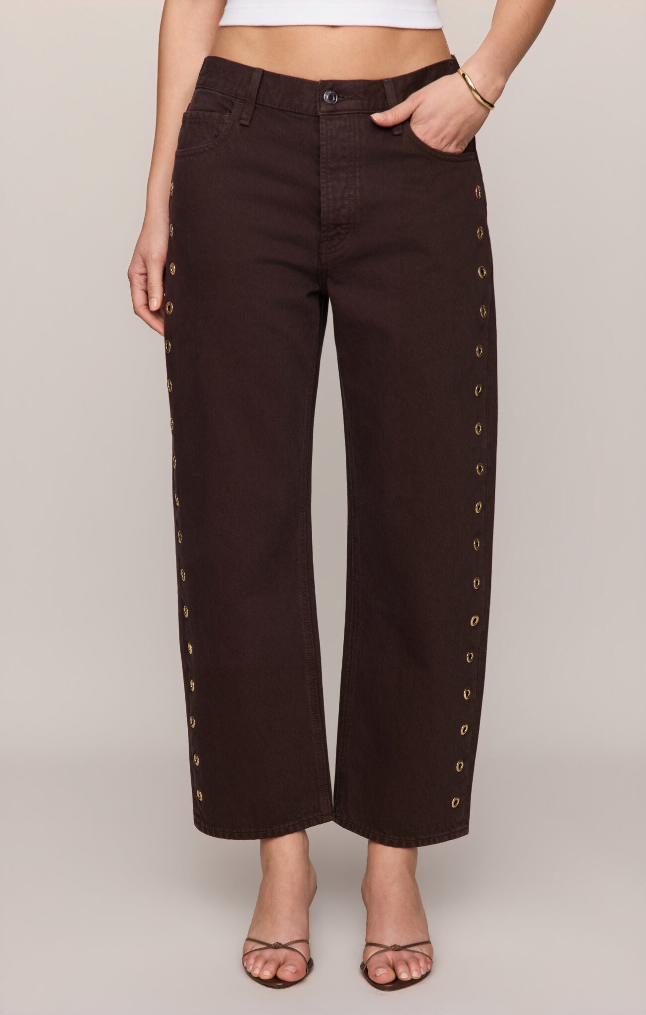Gilded Umber Off Duty Bowed Ankle Jean