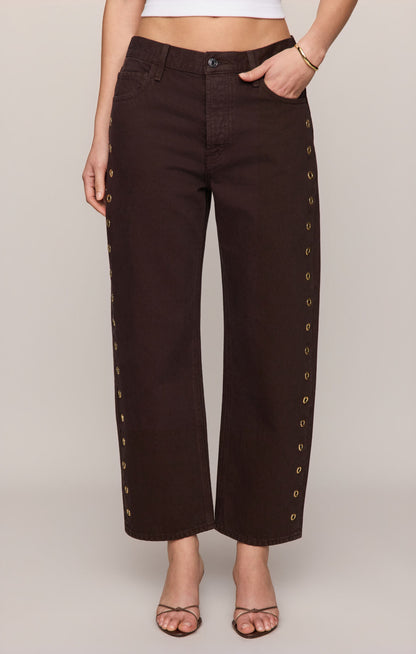 Gilded Umber Off Duty Bowed Ankle Jean