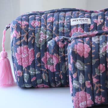 Indian Rose Floral Large Travel/Make Up/Organizer/Bag