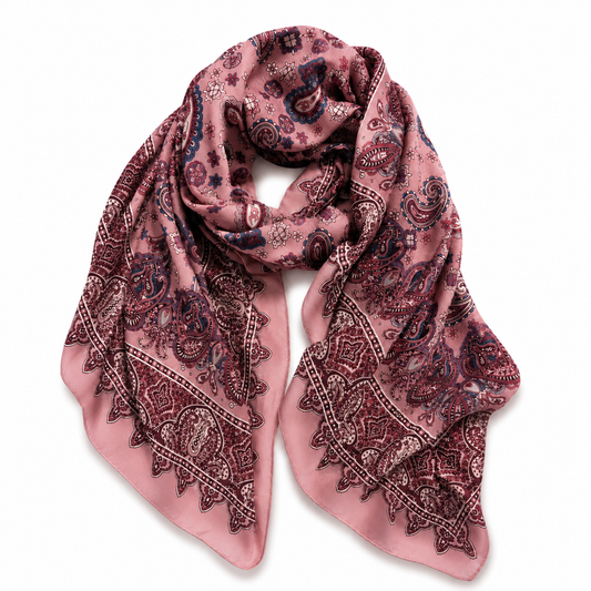 Mauve Paisley Lightweight Scarf
