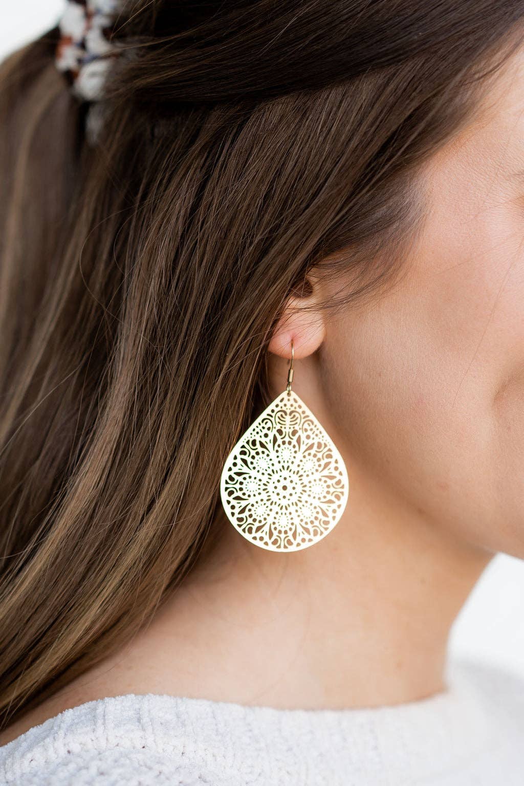 Gold Pendant Earrings