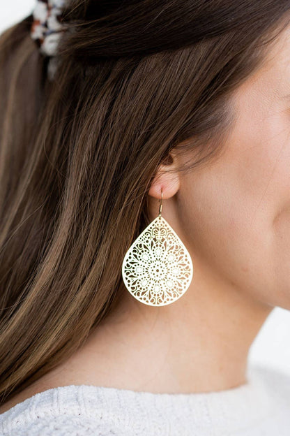 Gold Pendant Earrings